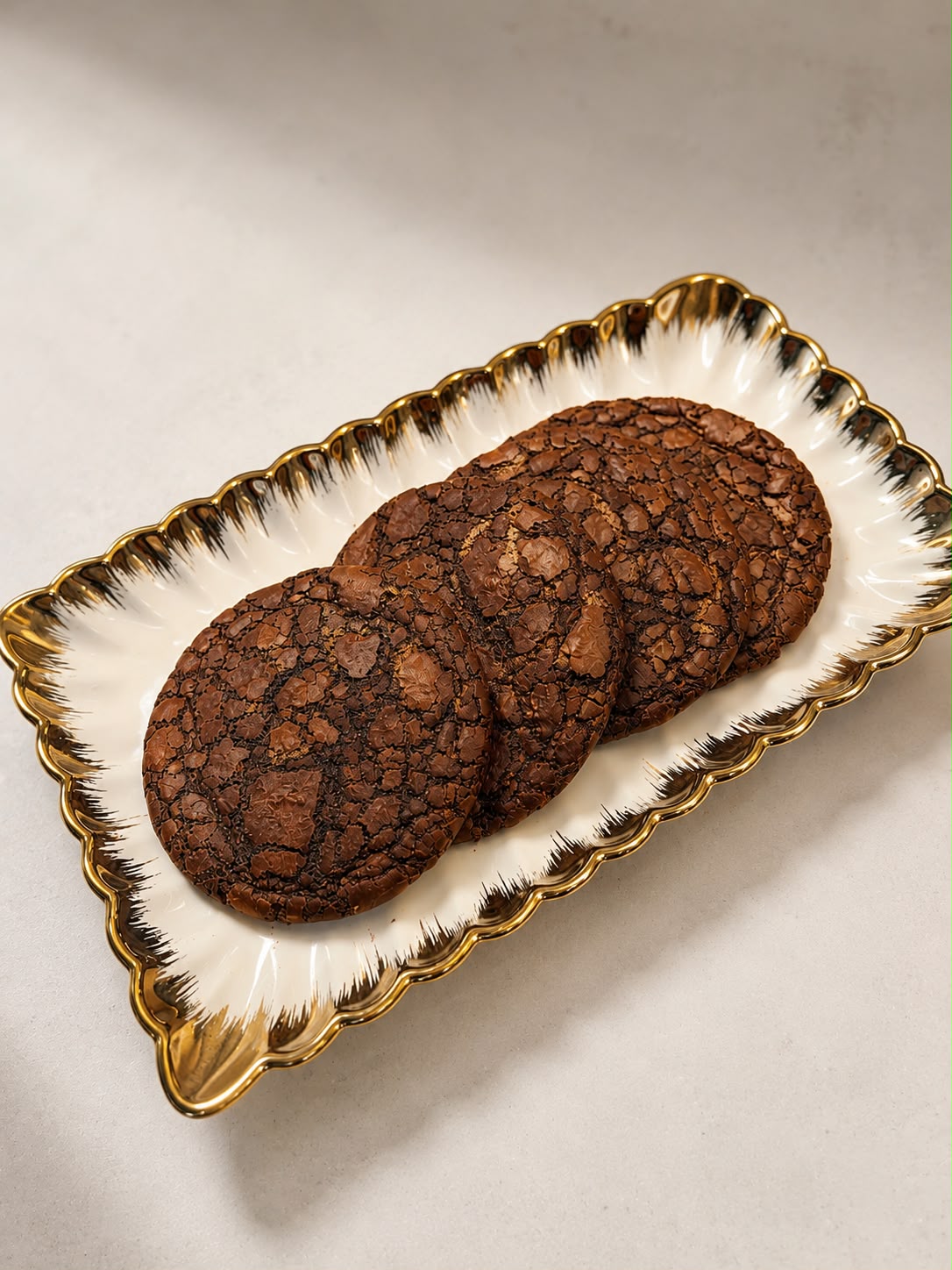 A brownie pulled apart with a molten centre